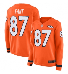 Broncos 87 Noah Fant Orange Team Color Women Stitched Football Limited Therma Long Sleeve Jersey Broncos 87 Noah Fant Orange Team Color Women Stitched Football Limited Therma Long Sleeve Jersey