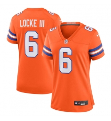 Women Denver Broncos 6 P J Locke III Orange Mile High Collection 1977 Throwback Stitched Jersey Women Denver Broncos 6 P J Locke III Orange Mile High Collection 1977 Throwback Stitched Jersey