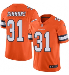 Youth Nike Broncos #31 Justin Simmons Orange Stitched NFL Limited Rush Jersey Youth Nike Broncos #31 Justin Simmons Orange Stitched NFL Limited Rush Jersey