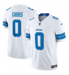 Men Detroit Lions 0 Jahmyr Gibbs White 2025 F U S E  Vapor Limited Stitched Jersey