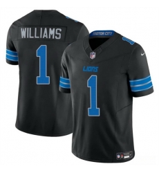 Men Detroit Lions 1 Jameson Williams Black 2025 F U S E  Vapor Limited Stitched Jersey