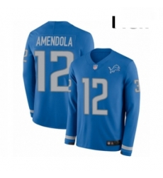 Men Detroit Lions 12 Danny Amendola Limited Blue Therma Long Sleeve Football Jersey Men Detroit Lions 12 Danny Amendola Limited Blue Therma Long Sleeve Football Jersey
