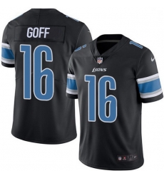 Men Detroit Lions 16 Jared Goff Black Men Stitched NFL Limited Rush Jersey Men Detroit Lions 16 Jared Goff Black Men Stitched NFL Limited Rush Jersey