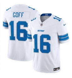 Men Detroit Lions 16 Jared Goff White 2024 F U S E Vapor Limited Stitched Jersey Men Detroit Lions 16 Jared Goff White 2024 F U S E Vapor Limited Stitched Jersey