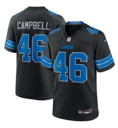 Men Detroit Lions 46 Jack Campbell Black 2nd Alternate Vapor Limited Stitched Game Jersey