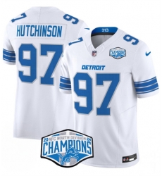 Men Detroit Lions 97 Aidan Hutchinson White 2024 NFC North Champions F U S E Vapor Limited Stitched Jersey Men Detroit Lions 97 Aidan Hutchinson White 2024 NFC North Champions F U S E Vapor Limited Stitched Jersey