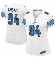 Nike Lions #94 Ziggy Ansah White Womens Stitched NFL Elite Jersey Nike Lions #94 Ziggy Ansah White Womens Stitched NFL Elite Jersey