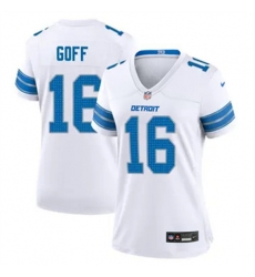 Women Detroit Lions 16 Jared Goff White 2024 F U S E Vapor Limited Stitched Jersey Women Detroit Lions 16 Jared Goff White 2024 F U S E Vapor Limited Stitched Jersey