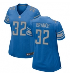 Women Detroit Lions 32 Brian Branch Blue Stitched Jersey 28Run Smaller 29 Women Detroit Lions 32 Brian Branch Blue Stitched Jersey 28Run Smaller 29