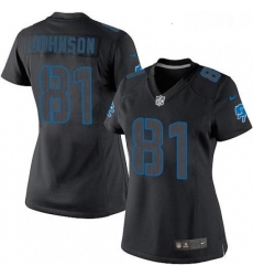 Womens Nike Detroit Lions 81 Calvin Johnson Limited Black Impact NFL Jersey Womens Nike Detroit Lions 81 Calvin Johnson Limited Black Impact NFL Jersey