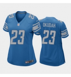 women jeff okudah detroit lions blue game jersey women jeff okudah detroit lions blue game jersey