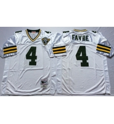 Men Green Bay Green Bay Packers 4 Brett Favre White M&N Throwback Jersey Men Green Bay Green Bay Packers 4 Brett Favre White M&N Throwback Jersey