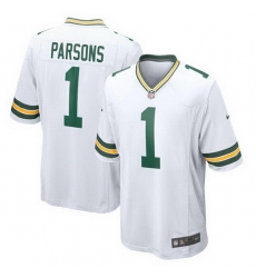 Men Green Bay Packers 1 Micah Parsons White 2025 Stitched Game Jersey Men Green Bay Packers 1 Micah Parsons White 2025 Stitched Game Jersey