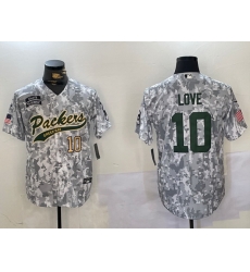 Men Green Bay Packers 10 Jordan Love 2024 Arctic Camo Salute To Service Stitched Baseball Jersey 1 Men Green Bay Packers 10 Jordan Love 2024 Arctic Camo Salute To Service Stitched Baseball Jersey 1