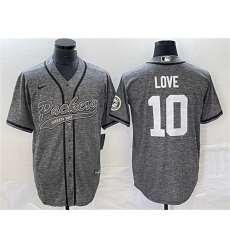 Men Green Bay Packers 10 Jordan Love Grey Cool Base Stitched Baseball Jersey Men Green Bay Packers 10 Jordan Love Grey Cool Base Stitched Baseball Jersey