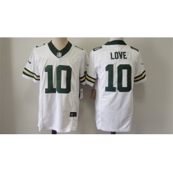 Men Green Bay Packers 10 Jordan Love White Vapor 2024 F U S E  Limited Stitched Football Jersey