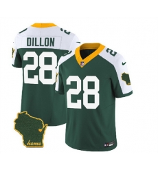 Men Green Bay Packers 28 A J Dillon Green White 2023 F U S E Home Patch Vapor Untouchable Limited Stitched Jersey Men Green Bay Packers 28 A J Dillon Green White 2023 F U S E Home Patch Vapor Untouchable Limited Stitched Jersey