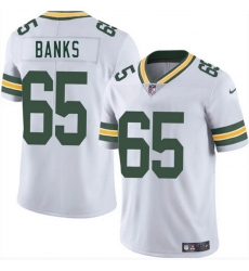 Men Green Bay Packers 65 Aaron Banks White 2025 Vapor Untouchable Limited Stitched Jersey