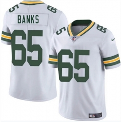 Men Green Bay Packers 65 Aaron Banks White 2025 Vapor Untouchable Limited Stitched Jersey