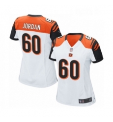 Womens Cincinnati Bengals 60 Michael Jordan Game White Football Jersey