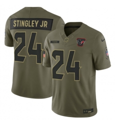 Men Houston Texans 24 Derek Stingley Jr Olive 2025 F U S E Salute to Service Limited Stitched Football Jersey Men Houston Texans 24 Derek Stingley Jr Olive 2025 F U S E Salute to Service Limited Stitched Football Jersey