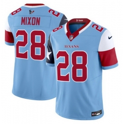Men Houston Texans 28 Joe Mixon Blue 2024 F U S E  V5 Limited Stitched Football Jersey