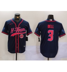 Men Houston Texans 3 Tank Dell Navy With Patch Cool Base Stitched Baseball Jersey 2 Men Houston Texans 3 Tank Dell Navy With Patch Cool Base Stitched Baseball Jersey 2