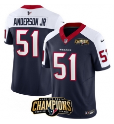 Men Houston Texans 51 Will Anderson Jr Navy White 2023 F U S E AFC South Champions Patch Limited Stitched Football Jersey Men Houston Texans 51 Will Anderson Jr Navy White 2023 F U S E AFC South Champions Patch Limited Stitched Football Jersey