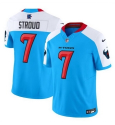 Men Houston Texans 7 C J Stroud Blue White F U S E Vapor Limited Stitched Jersey Men Houston Texans 7 C J Stroud Blue White F U S E Vapor Limited Stitched Jersey