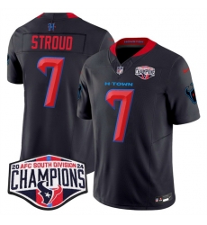 Men Houston Texans 7 C J Stroud Navy 2nd Alternate F U S E 2024 AFC South Division Champions Vapor Limited Stitched Football Jersey Men Houston Texans 7 C J Stroud Navy 2nd Alternate F U S E 2024 AFC South Division Champions Vapor Limited Stitched Football Jersey