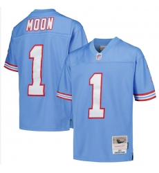 Men Tennessee Titans 1 Warren Moon Light Blue Throwback Stitched Football Jersey Men Tennessee Titans 1 Warren Moon Light Blue Throwback Stitched Football Jersey