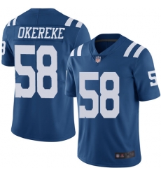 Colts 58 Bobby Okereke Royal Blue Men Stitched Football Limited Rush Jersey Colts 58 Bobby Okereke Royal Blue Men Stitched Football Limited Rush Jersey