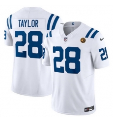 Men Indianapolis Colts 28 Jonathan Taylor White 2023 F U S E With John Madden Patch Vapor Limited Stitched Football Jersey Men Indianapolis Colts 28 Jonathan Taylor White 2023 F U S E With John Madden Patch Vapor Limited Stitched Football Jersey