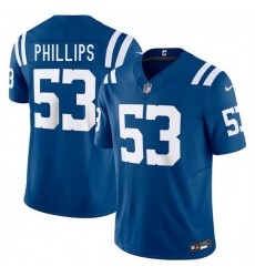 Men Indianapolis Colts 53 Jacob Phillips Blue 2025 F U S E Vapor Limited Stitched Football Jersey Men Indianapolis Colts 53 Jacob Phillips Blue 2025 F U S E Vapor Limited Stitched Football Jersey