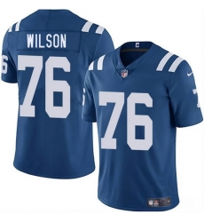 Men Indianapolis Colts 76 Jack Wilson Blue 2025 Vapor Limited Stitched Football Jersey