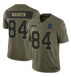 Men Indianapolis Colts 84 Tyler Warren Olive 2025 F U S E  Salute to Service Limited Stitched Football Jersey