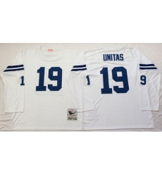 Mitchell&Ness Colts 19 Johnny Unitas White Throwback Stitched NFL Jersey Mitchell&Ness Colts 19 Johnny Unitas White Throwback Stitched NFL Jersey