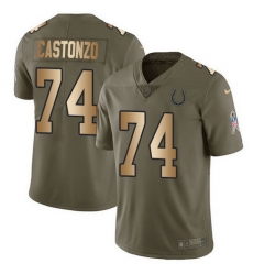 Nike Colts 74 Anthony Castonzo Olive Gold Men Stitched NFL Limited 2017 Salute To Service Jersey Nike Colts 74 Anthony Castonzo Olive Gold Men Stitched NFL Limited 2017 Salute To Service Jersey