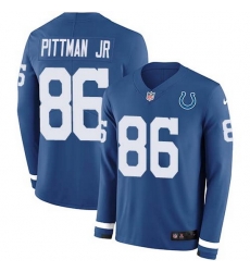 Nike Colts 86 Michael Pittman Jr Royal Blue Team Color Men Stitched NFL Limited Therma Long Sleeve Jersey Nike Colts 86 Michael Pittman Jr Royal Blue Team Color Men Stitched NFL Limited Therma Long Sleeve Jersey
