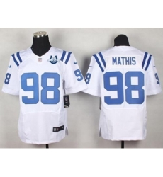 Nike Indianapolis Colts 98 Robert Mathis White Elite With 30TH Seasons Patch NFL Jersey Nike Indianapolis Colts 98 Robert Mathis White Elite With 30TH Seasons Patch NFL Jersey