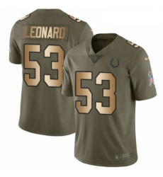 Youth Nike Indianapolis Colts 53 Darius Leonard Limited Olive Gold 2017 Salute to Service NFL Jersey Youth Nike Indianapolis Colts 53 Darius Leonard Limited Olive Gold 2017 Salute to Service NFL Jersey
