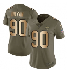 Nike Jaguars #90 Taven Bryan Olive Gold Womens Stitched NFL Limited 2017 Salute to Service Jersey Nike Jaguars #90 Taven Bryan Olive Gold Womens Stitched NFL Limited 2017 Salute to Service Jersey