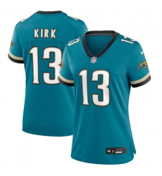 Women Jacksonville Jaguars 13 Christian Kirk Teal 2024 Prowler Throwback Vapor Limited Stitched Football Jersey Women Jacksonville Jaguars 13 Christian Kirk Teal 2024 Prowler Throwback Vapor Limited Stitched Football Jersey