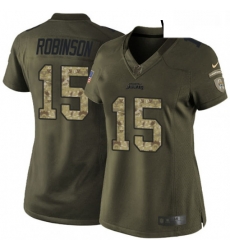 Womens Nike Jacksonville Jaguars 15 Allen Robinson Elite Green Salute to Service NFL Jersey Womens Nike Jacksonville Jaguars 15 Allen Robinson Elite Green Salute to Service NFL Jersey