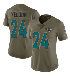 Womens Nike Jaguars #24 T J Yeldon Olive Stitched NFL Limited 2017 Salute to Service Jersey Womens Nike Jaguars #24 T J Yeldon Olive Stitched NFL Limited 2017 Salute to Service Jersey