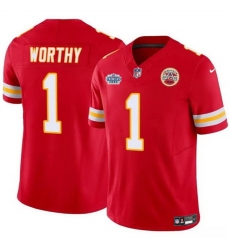 Men Kansas City Chiefs 1 Xavier Worthy Red F U S E With Draft Patch Vapor Untouchable Limited Stitched Football Jersey Men Kansas City Chiefs 1 Xavier Worthy Red F U S E With Draft Patch Vapor Untouchable Limited Stitched Football Jersey