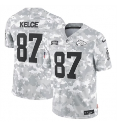 Men Kansas City Chiefs 87 Travis Kelce 2024 Arctic Camo Salute To Service Limited Stitched Football Jersey Men Kansas City Chiefs 87 Travis Kelce 2024 Arctic Camo Salute To Service Limited Stitched Football Jersey