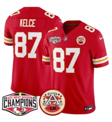 Men Kansas City Chiefs 87 Travis Kelce Red F U S E 2024 AFC West Division Champions Vapor Limited Stitched Football Jersey Men Kansas City Chiefs 87 Travis Kelce Red F U S E 2024 AFC West Division Champions Vapor Limited Stitched Football Jersey