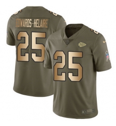 Nike Chiefs 25 Clyde Edwards Helaire Olive Gold Men Stitched NFL Limited 2017 Salute To Service Jersey Nike Chiefs 25 Clyde Edwards Helaire Olive Gold Men Stitched NFL Limited 2017 Salute To Service Jersey