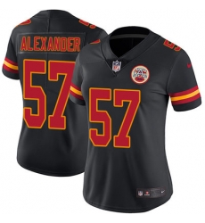 Nike Chiefs #57 D J Alexander Black Womens Stitched NFL Limited Rush Jersey Nike Chiefs #57 D J Alexander Black Womens Stitched NFL Limited Rush Jersey